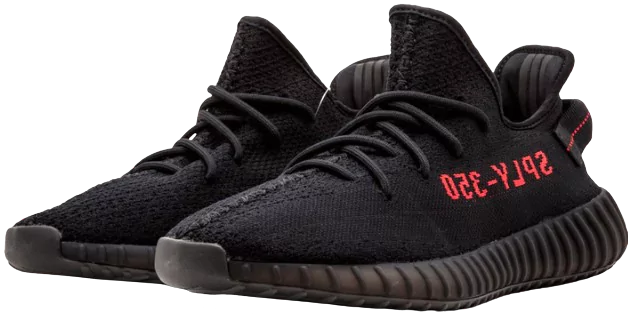 Side View of Yeezy Boost 350 V2 Black Red